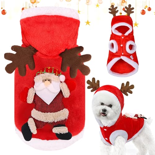 Kleidung für Haustiere Weihnachtsmann, Hunde Weihnachtskostüm, Hundekostüm Weihnachten, Hund Weihnachtsmann Kostüm, Haustier Weihnachtskostüm, Für Neujahr Christmas Party Cute Cats and Dogs Kostüm von DTXYBC