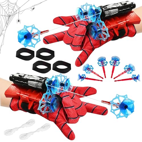 Spider Launcher Handschuhe, 2 Set Super Spider Launcher, Spider Hero Handschuhe, Spider Handschuhe, Hero Launcher Handgelenk Spielzeug, Cosplay Glove Launcher, Geschenk für Kinder Fans von DTXYBC