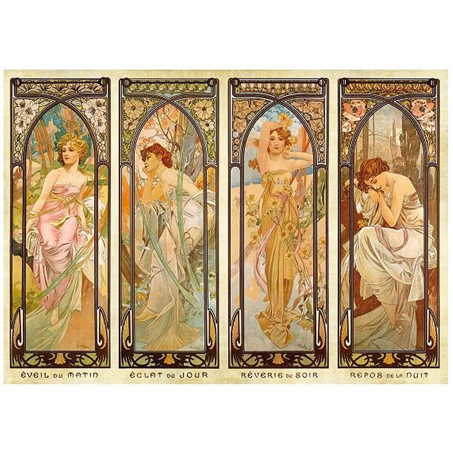 DToys Alphonse Mucha: Die Momente des Tages 1000 Teile Puzzle Dtoys-70050 von DToys