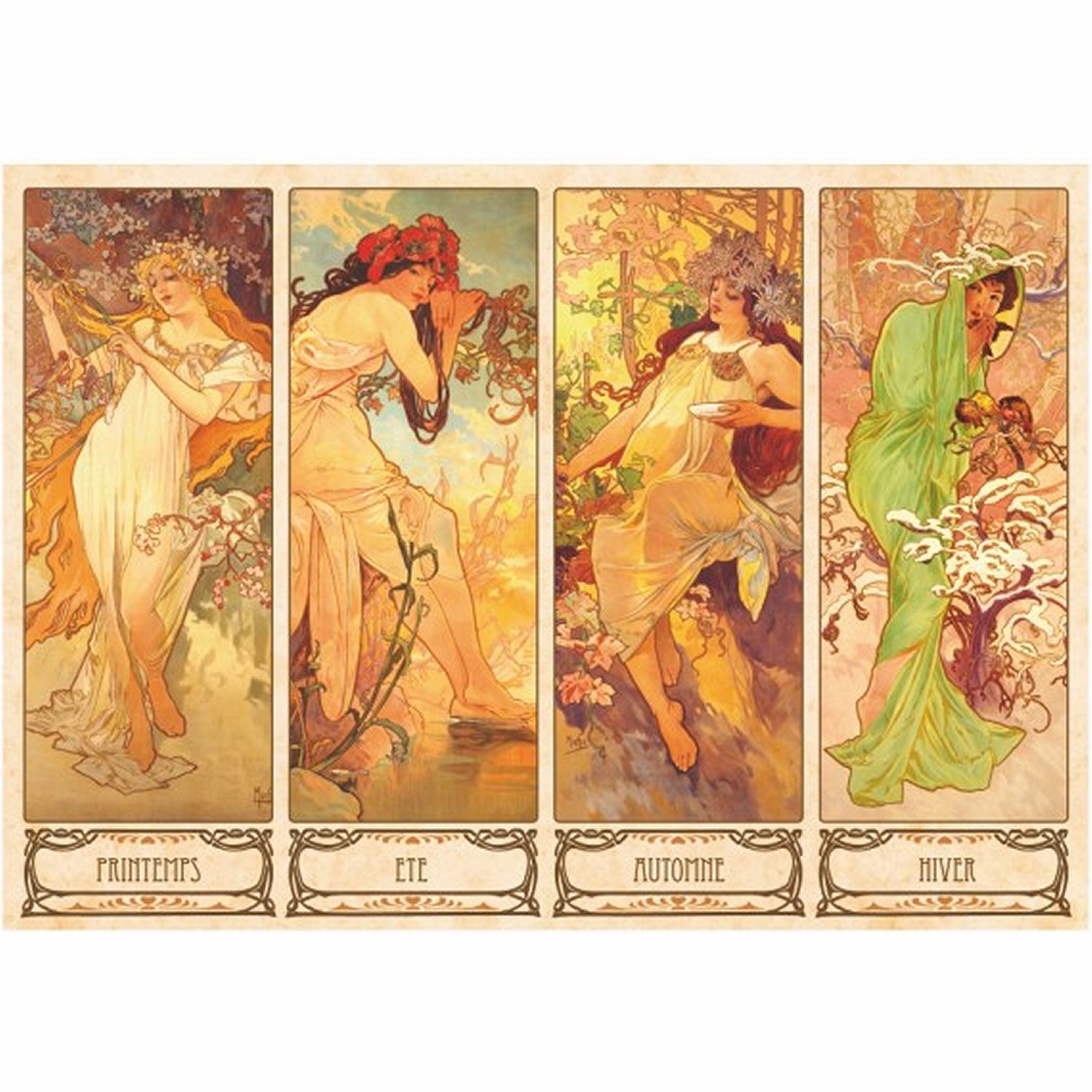 DToys Alphonse Mucha: Jahreszeiten 1000 Teile Puzzle Dtoys-70043 von DToys