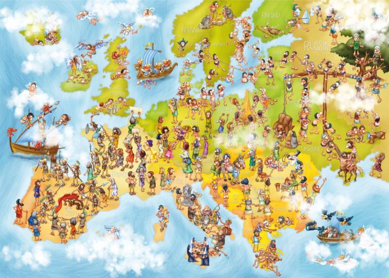 DToys Cartoon Collection - Europakarte 1000 Teile Puzzle Dtoys-76120 von DToys