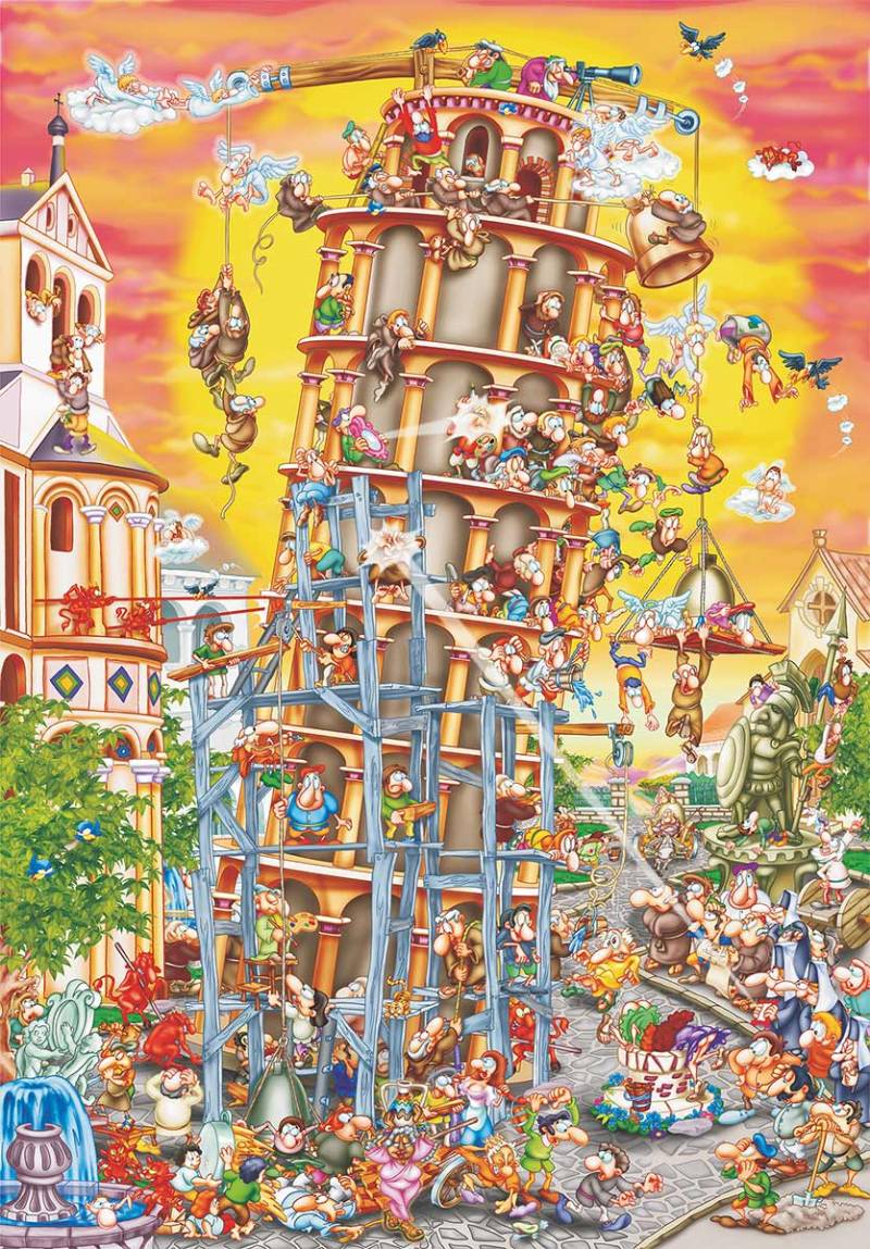 DToys Cartoon Collection: Der schiefe Turm von Pisa, Italien 1000 Teile Puzzle Dtoys-61218 von DToys