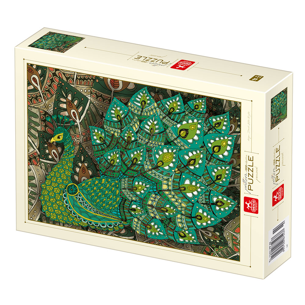 DToys Pattern Peacock 1000 Teile Puzzle Deico-Games-77233 von DToys