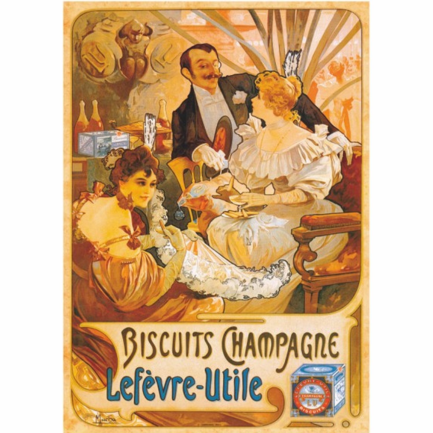 DToys Vintage Posters: Biscuits Champagne Lefevre-Utile 1000 Teile Puzzle Dtoys-69603 von DToys