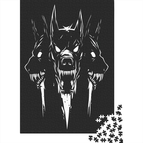 Cerberus Höllenhund Puzzle Holz Kunst Premium Barghest Puzzles Erwachsene Kinder 300pcs (40x28cm) von DUABELPHF