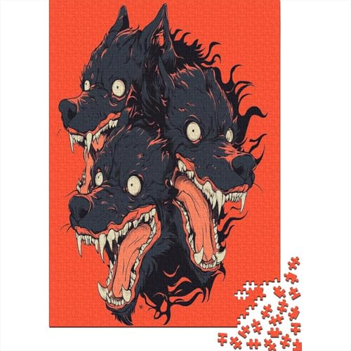 Cerberus Sieht dumm aus Puzzle Holz Kunst Premium Barghest Puzzles Erwachsene Kinder 1000pcs (75x50cm) von DUABELPHF