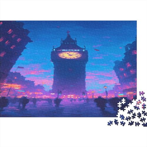 Das skurrile London Puzzle HolzKunst Premium Londoner Landschaft Puzzl Kreativ Lustiges Puzzles Plakat Für Erwachsene Kinder 300pcs (40x28cm) von DUABELPHF