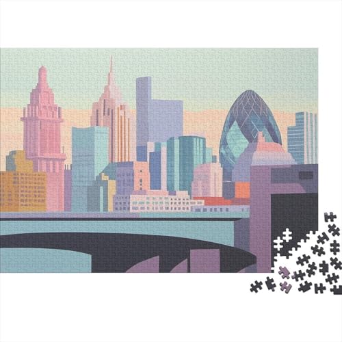 Das skurrile London Puzzle HolzKunst Premium Londoner Landschaft Puzzl Spiel Entpacken Puzzles Plakat Für Erwachsene Kinder 300pcs (40x28cm) von DUABELPHF