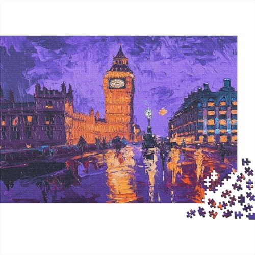 Das skurrile London Puzzle HolzKunst Premium Londoner Landschaft Puzzl Spiel Entpacken Puzzles Plakat Für Erwachsene Kinder 300pcs (40x28cm) von DUABELPHF