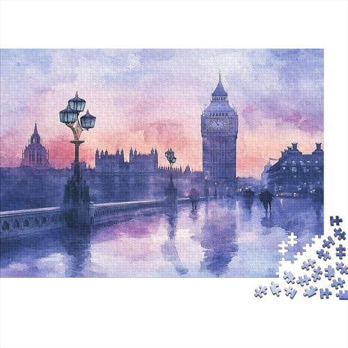 Das skurrile London Puzzle HolzKunst Premium Londoner Landschaft Puzzl Spiel Entpacken Puzzles Plakat Für Erwachsene Kinder 300pcs (40x28cm) von DUABELPHF