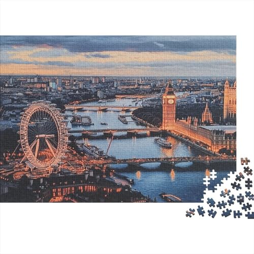 Das skurrile London Puzzle HolzKunst Premium Londoner Landschaft Puzzl Spiel Entpacken Puzzles Plakat Für Erwachsene Kinder 300pcs (40x28cm) von DUABELPHF