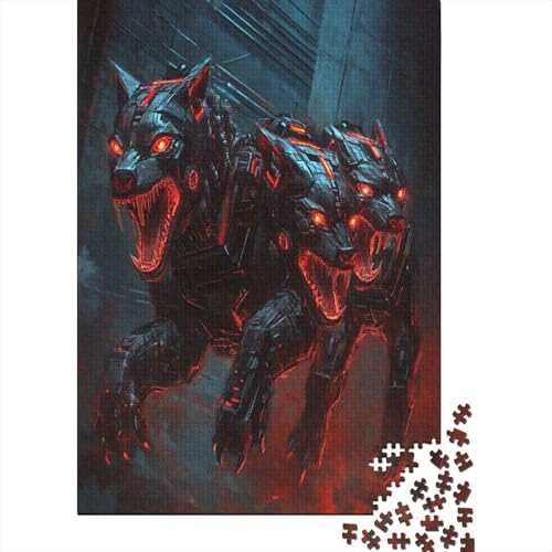 Eine Cyberpunk-Version von Cerberus Puzzle Holz Kunst Premium Barghest Puzzles Erwachsene Kinder 300pcs (40x28cm) von DUABELPHF