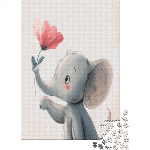 Elefant 1000 Stück Puzzles Für Erwachsene Teenager Stress Abbauen Familien-Puzzlespiel 1000-teiliges Puzzle Kinder Lernspiel Spielzeug Geschenk Puzzel 1000pcs (75x50cm) von DUABELPHF