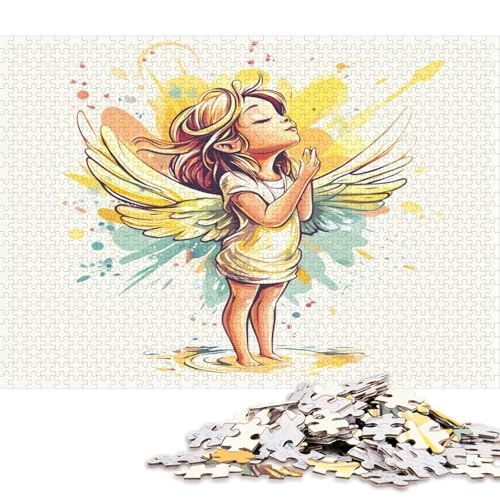 Engel Angelus Puzzle Puzzl Holz Kunst Premium Kleines Mädchen Legespiel- ErwachsenenPuzzle Puzzl Poster Puzzle Engel-Puzzle Für Erwachsene Und Kinder Ab 13 Jahren 500pcs (52x38cm) von DUABELPHF