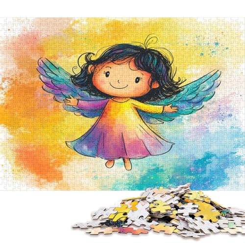 Engel Angelus Puzzle Puzzl Holz Kunst Premium Kreativ Lustiges Poster Puzzle Engel-Puzzle Für Erwachsene Kinder 1000pcs (75x50cm) von DUABELPHF