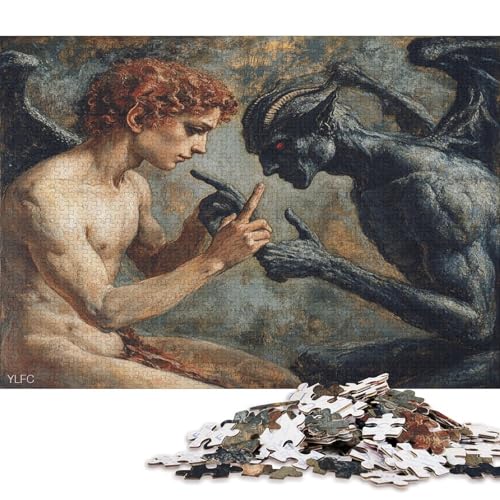 Engel Angelus Puzzle Puzzl Holz Kunst Premium Kreativ Lustiges Poster Puzzle Engel-Puzzle Für Erwachsene Kinder 1000pcs (75x50cm) von DUABELPHF