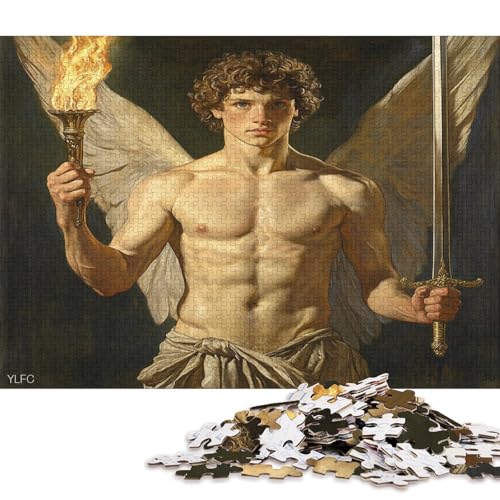 Engel Angelus Puzzle Puzzl Holz Kunst Premium Kreativ Lustiges Poster Puzzle Engel-Puzzle Für Erwachsene Und Kinder Ab 13 Jahren 500pcs (52x38cm) von DUABELPHF