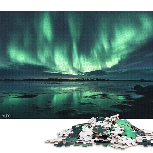 Farbige Aurora Puzzle HolzKunst Premium Polarlichter Nordlichter GesKükenlichkeitsspielPoster Puzzles Für Erwachsene Und Kinder Ab 13 Jahren 300pcs (40x28cm) von DUABELPHF