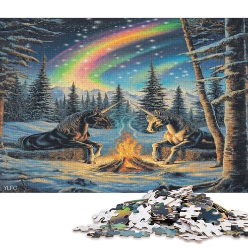 Farbige Aurora Puzzle HolzKunst Premium Polarlichter Nordlichter Kreativ Lustiges Plakat Puzzles Für Erwachsene Und Kinder Ab 13 Jahren 300pcs (40x28cm) von DUABELPHF