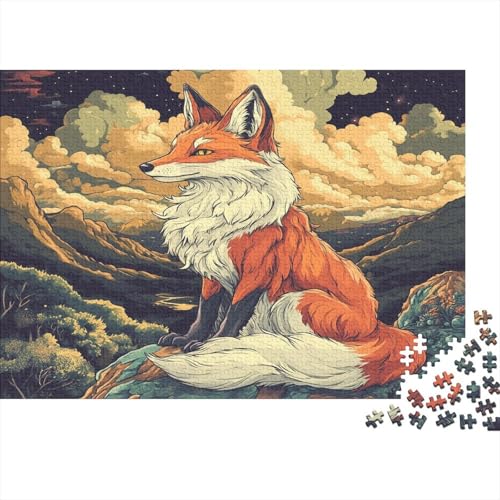 Fuchs Fox Puzzle HolzKunst Premium Magisch Kreativ Lustiges Puzzles Plakat Für Erwachsene Kinder 500pcs (52x38cm) von DUABELPHF