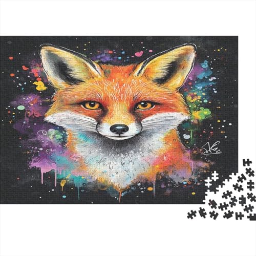 Fuchs Fox Puzzle HolzKunst Premium Magisch Legespiel- Erwachsenenpuzzle Puzzles Plakat Für Erwachsene Kinder 500pcs (52x38cm) von DUABELPHF