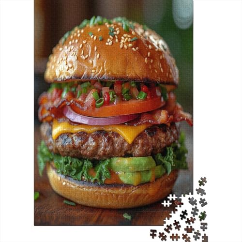 Hamburger 1000 Stück Puzzles Für Erwachsene Teenager Stress Abbauen Familien-Puzzlespiel 1000-teiliges Puzzle Kinder Lernspiel Spielzeug Geschenk Puzzel 1000pcs (75x50cm) von DUABELPHF