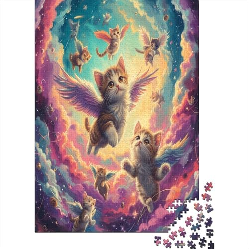 Kat 1000 Stück Puzzles Für Erwachsene Teenager Stress Abbauen Familien-Puzzlespiel 1000-teiliges Puzzle Kinder Lernspiel Spielzeug Geschenk Puzzel 1000pcs (75x50cm) von DUABELPHF