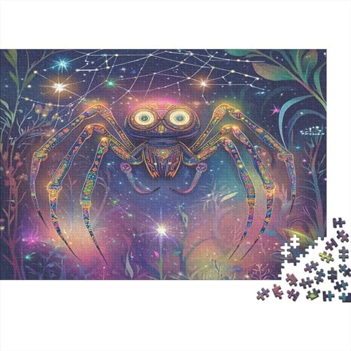 Kühl Spinne Spider Puzzle HolzKunst Premium Legespiel- Erwachsenenpuzzle Puzzles Plakat Für Erwachsene Kinder 500pcs (52x38cm) von DUABELPHF