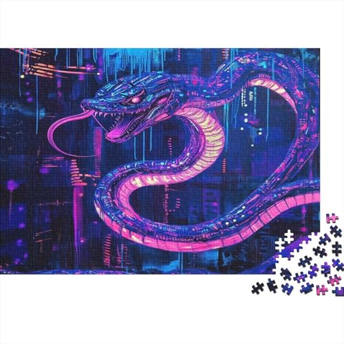 Lumineszenzing Schlangen Schlange Puzzle HolzKunst Premium Künstlerische Tier schlangen-Puzzle puzzl Kreativ Lustiges Puzzles Für Erwachsene Und Kinder Ab 13 Jahren 500pcs (52x38cm) von DUABELPHF