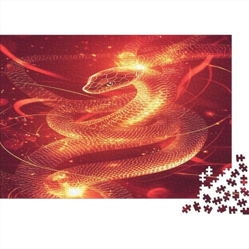 Lumineszenzing Schlangen Schlange Puzzle HolzKunst Premium Künstlerische Tier schlangen-Puzzle puzzl Legespiel- Erwachsenenpuzzle Puzzles Für Erwachsene Und Kinder Ab 13 Jahren 500pcs (52x38cm) von DUABELPHF