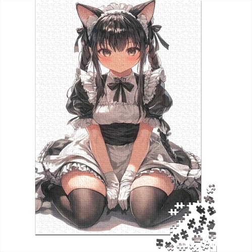 Mädchen Puzzle Holz Kunst Premium Maid Costume Puzzles Erwachsene Kinder 1000pcs (75x50cm) von DUABELPHF