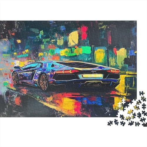 Ölgemälde Auto-Puzzle Fahrzeug car HolzKunst Premium Magie Kreativ Lustiges Automobil Fahrzeug car Puzzles Plakat Für Erwachsene Kinder 300pcs (40x28cm) von DUABELPHF