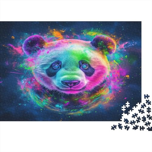 Panda Bambusbär Puzzle HolzKunst Premium Süßes Tier Kreativ Lustiges Puzzles Plakat Für Erwachsene Kinder 1000pcs (75x50cm) von DUABELPHF