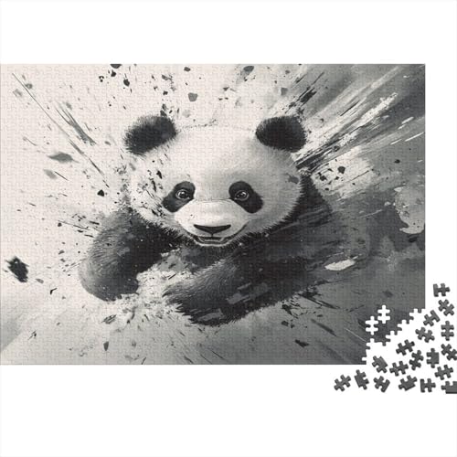 Panda Bambusbär Puzzle HolzKunst Premium Süßes Tier Kreativ Lustiges Puzzles Plakat Für Erwachsene Kinder 300pcs (40x28cm) von DUABELPHF