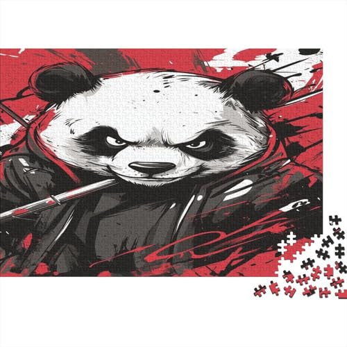 Panda Bambusbär Puzzle HolzKunst Premium Süßes Tier Kreativ Lustiges Puzzles Plakat Für Erwachsene Kinder 500pcs (52x38cm) von DUABELPHF