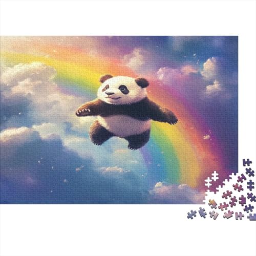 Panda Bambusbär Puzzle HolzKunst Premium Süßes Tier Kreativ Lustiges Puzzles Plakat Für Erwachsene Kinder 500pcs (52x38cm) von DUABELPHF