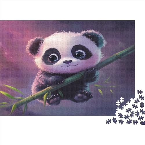 Panda Bambusbär Puzzle HolzKunst Premium Süßes Tier Kreativ Lustiges Puzzles Plakat Für Erwachsene Kinder 500pcs (52x38cm) von DUABELPHF