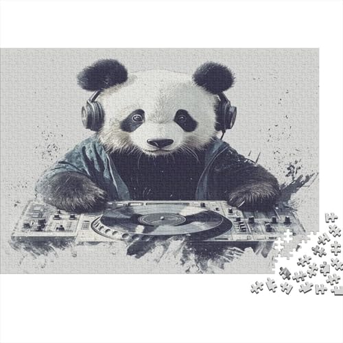 Panda Bambusbär Puzzle HolzKunst Premium Süßes Tier Kreativ Lustiges Puzzles Plakat Für Erwachsene Kinder 500pcs (52x38cm) von DUABELPHF