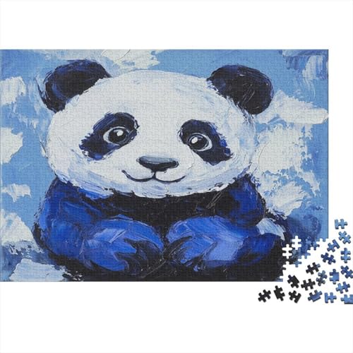 Panda Bambusbär Puzzle HolzKunst Premium Süßes Tier Legespiel- Erwachsenenpuzzle Puzzles Plakat Für Erwachsene Kinder 500pcs (52x38cm) von DUABELPHF