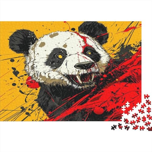 Panda Bambusbär Puzzle HolzKunst Premium Süßes Tier Spiel Entpacken Puzzles Plakat Für Erwachsene Kinder 500pcs (52x38cm) von DUABELPHF