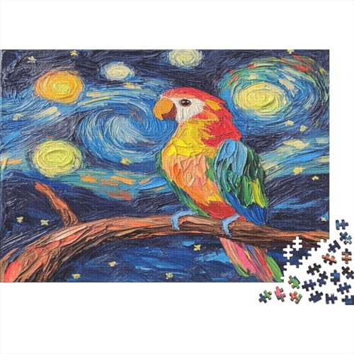 Papagei Parrot Puzzle HolzKunst Premium Polly Kreativ Lustiges Tier Plakat Papageien Puzzles Für Erwachsene Kinder 500pcs (52x38cm) von DUABELPHF