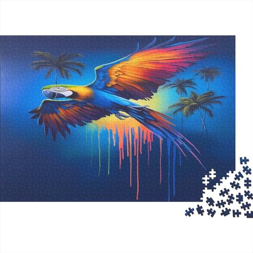 Papagei Parrot Puzzle HolzKunst Premium Stress Abbauen Tier Plakat Papageien Puzzles Erwachsene Kinder 300pcs (40x28cm) von DUABELPHF