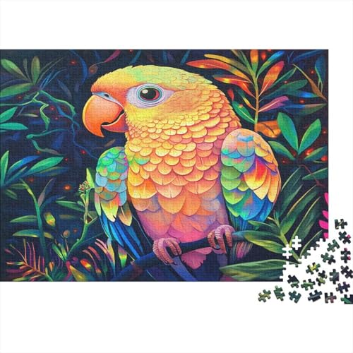 Papagei Parrot Puzzle HolzKunst Premium Tier Plakat Papageien Puzzles Für Erwachsene Und Kinder Ab 13 Jahren 300pcs (40x28cm) von DUABELPHF