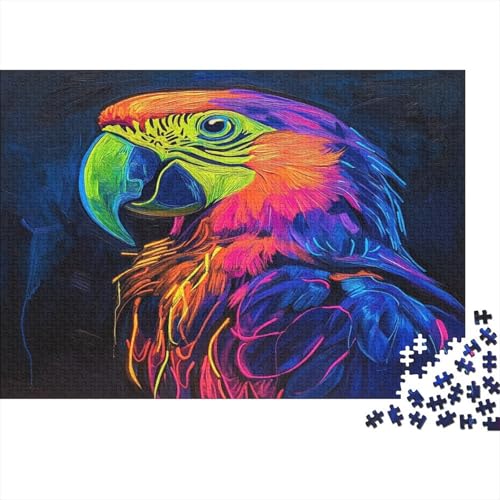 Papagei Parrot Puzzle HolzKunst Premium Tier Plakat Papageien Puzzles Für Erwachsene Und Kinder Ab 13 Jahren 500pcs (52x38cm) von DUABELPHF