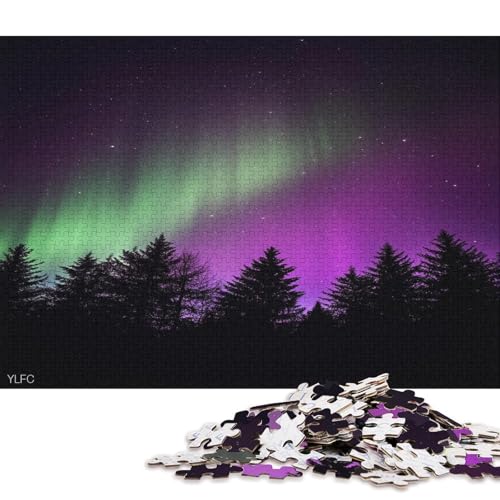 Regenbogen Farbige Aurora Puzzle HolzKunst Premium Polarlichter Nordlichter GesKükenlichkeitsspielPoster Puzzles Für Erwachsene Und Kinder Ab 13 Jahren 300pcs (40x28cm) von DUABELPHF