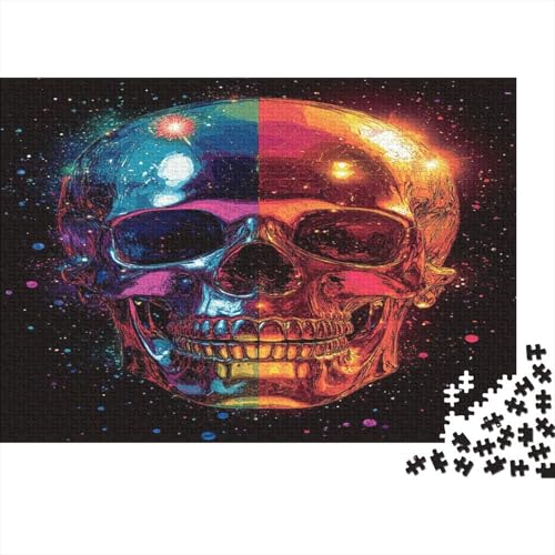 Schädel Skeleton Skelett Skull Puzzle HolzKunst Premium Schreckliche Aufregung Spiel Entpacken Puzzles Plakat Für Erwachsene Kinder 300pcs (40x28cm) von DUABELPHF