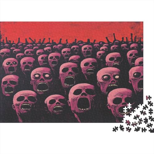 Schädel Skeleton Skelett Skull Puzzle HolzKunst Premium Schreckliche AufregungLegespiel- Erwachsenenpuzzle Puzzles Plakat Für Erwachsene Kinder 300pcs (40x28cm) von DUABELPHF