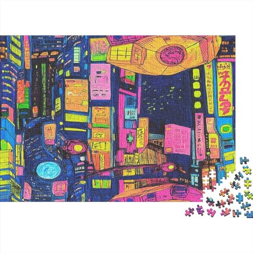 Tokio Tokyo Puzzle HolzKunst Premium Japanische Stadtlandschaft Kreativ Lustiges Puzzles Plakat Für Erwachsene Kinder 300pcs (40x28cm) von DUABELPHF