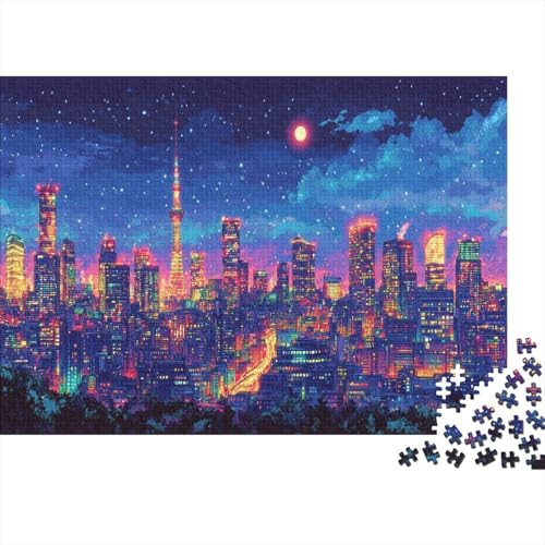 Tokio Tokyo Puzzle HolzKunst Premium Japanische Stadtlandschaft Spiel Entpacken Puzzles Plakat Für Erwachsene Kinder 300pcs (40x28cm) von DUABELPHF