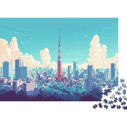 Tokio Tokyo Puzzle HolzKunst Premium Japanische Stadtlandschaft Spiel Entpacken Puzzles Plakat Für Erwachsene Kinder 500pcs (52x38cm) von DUABELPHF